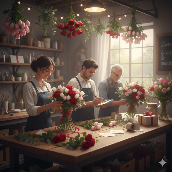 Rosas para el Día de San Valentín: desde la recogida local hasta la entrega.
